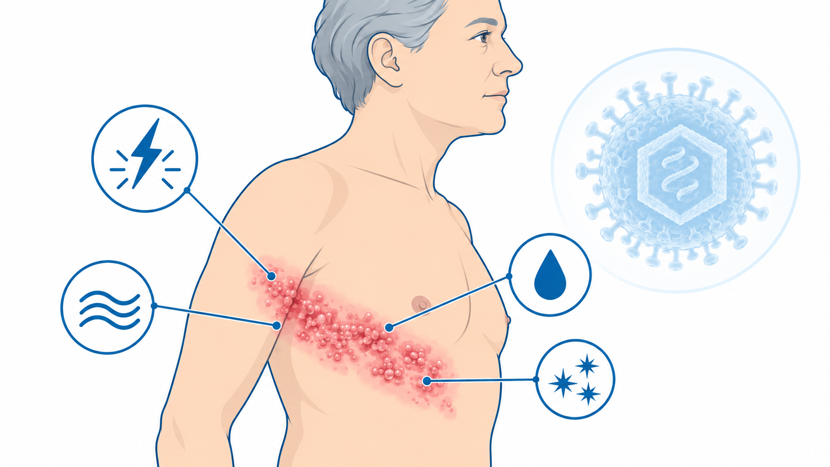 Zona : traitement antiviral dans les 72 heures et vaccin Shingrix pour prévenir les récidives